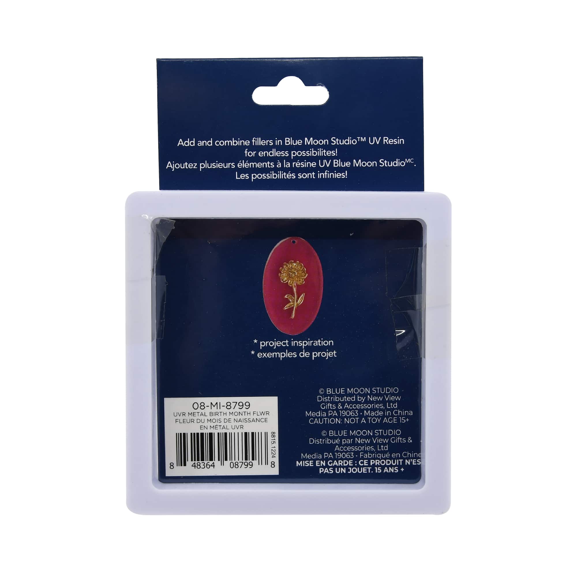 Blue Moon Studio™ UV Resin Craft 18mm Birth Month Flower Charm Fillers, 12ct.